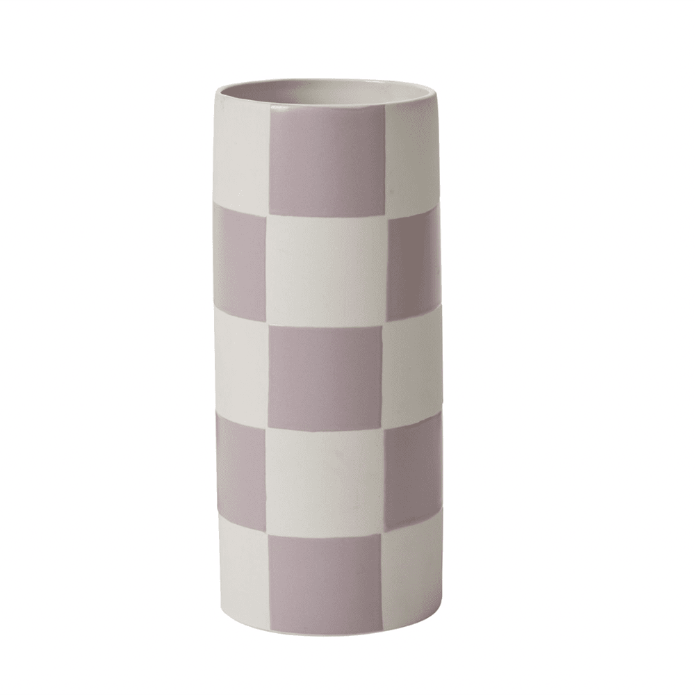 Checkerboard Vase, Purple - 2 Size Options