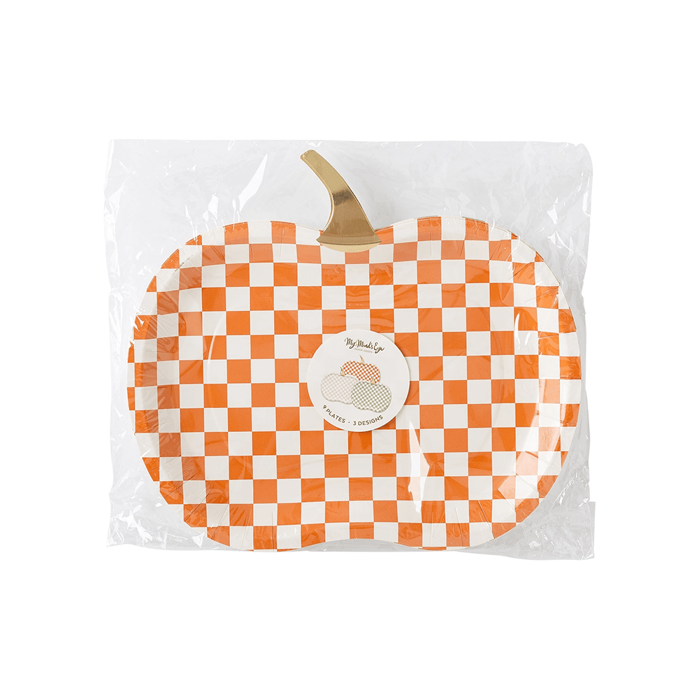 Checkered Pumpkin Plate Set, Shop Sweet Lulu