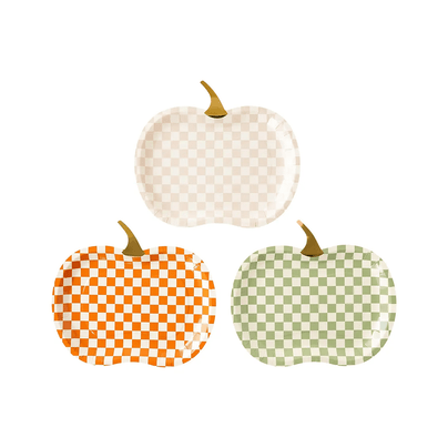 Checkered Pumpkin Plate Set, Shop Sweet Lulu