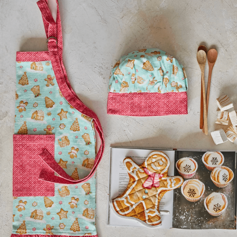 Children's Apron, Hat & Mitt Set, Cookie Pattern - Shop Sweet Lulu