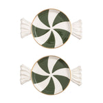 Christmas Candy Tidbit Plates - Green