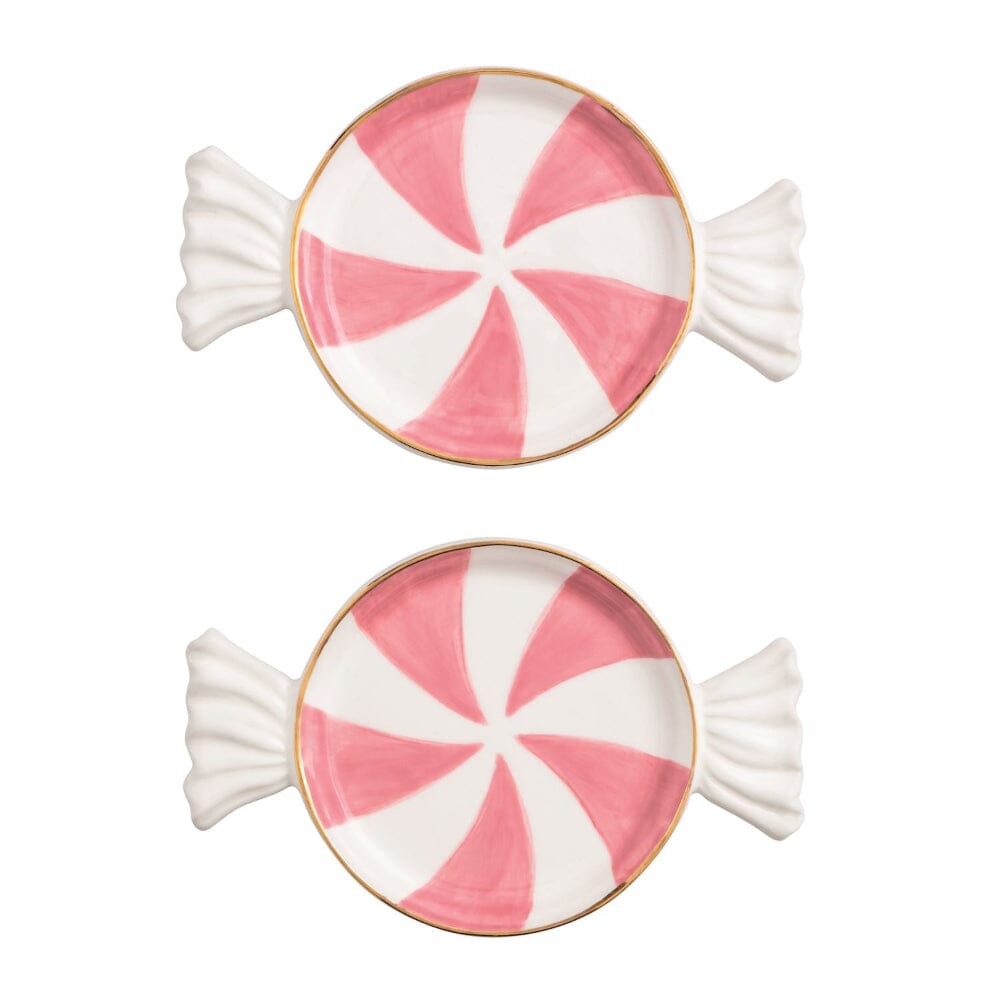 Christmas Candy Tidbit Plates - Pink