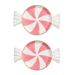 Christmas Candy Tidbit Plates - Pink