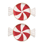 Christmas Candy Tidbit Plates - Red