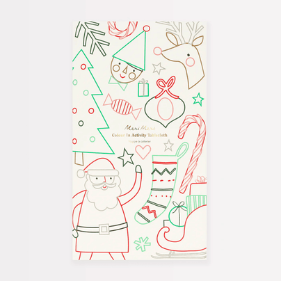 Meri Meri Christmas Color In Activity Tablecloth