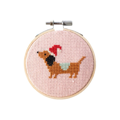 Christmas Dachshund DIY Cross Stitch Kit, Shop Sweet Lulu