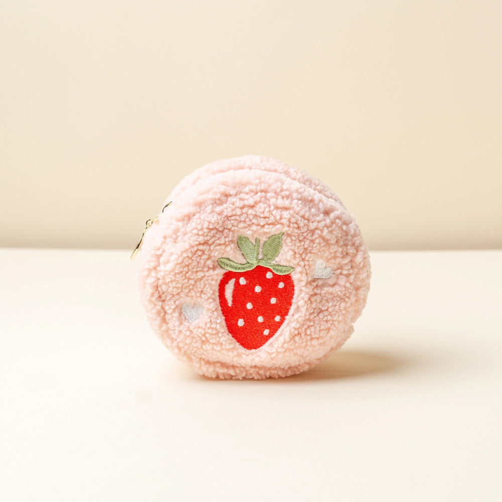 Circle Teddy Pouch - Strawberry Pink, Shop Sweet Lulu