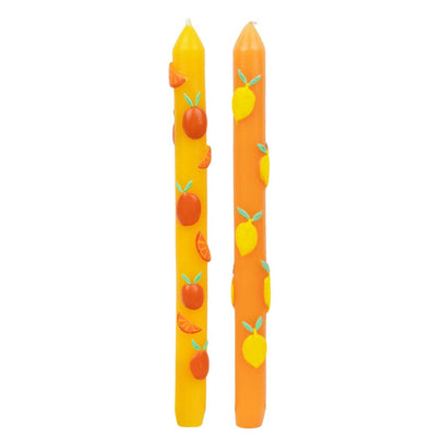 Citrus Fruit Dinner Candles, 2pk