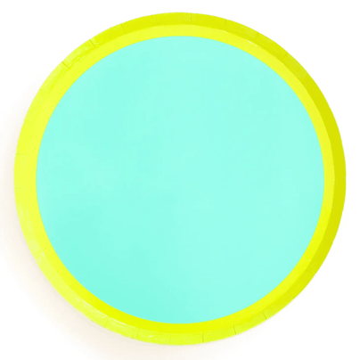 Color Block Large Plates - Lime & Turquoise, Shop Sweet Lulu
