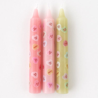 Conversation Heart Taper Candles - 3 Style Options, Shop Sweet lULU