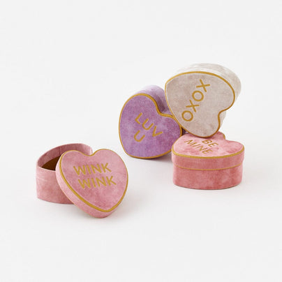 Conversation Hearts Flocked Gift Box - 4 Style Options, Shop Sweet Lulu