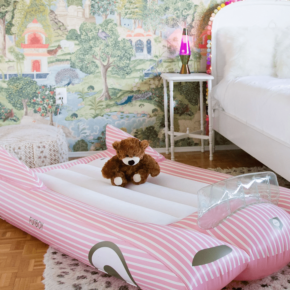 Kids Sleepover Bed Convertible Kids Sleepover Air Mattress Pink