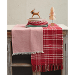 Cotton Chindi Table Runner w/ Fringe - Red & White Plaid, Shop Sweet Lulu