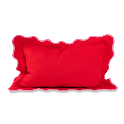 Darcy Linen Lumbar Pillow - Cherry & Light Pink, Shop Sweet Lulu