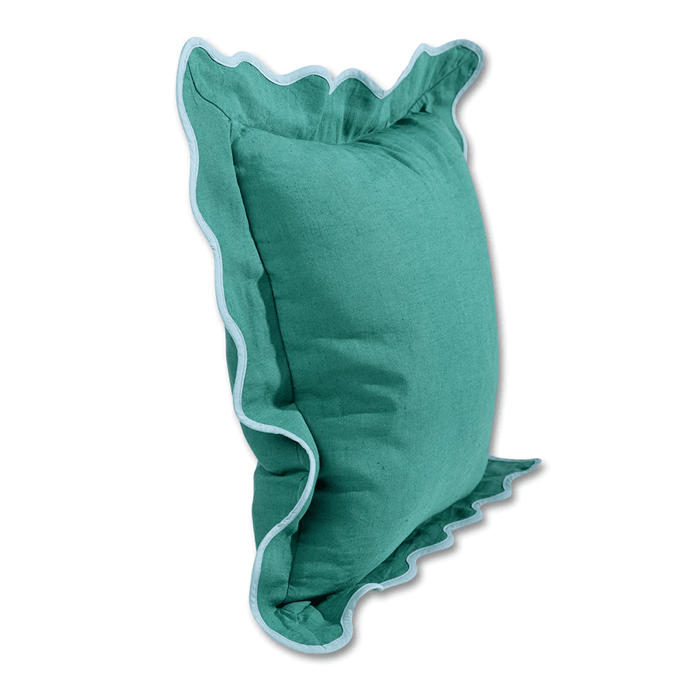 Darcy Linen Pillow - Green + Aqua, Shop Sweet Lulu