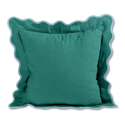 Darcy Linen Pillow - Green + Aqua, Shop Sweet Lulu