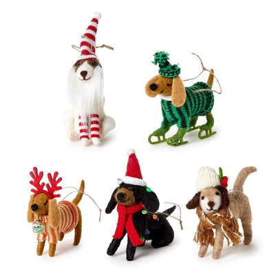 Deck the Paws Felt Dog Ornament - 5 Style Options