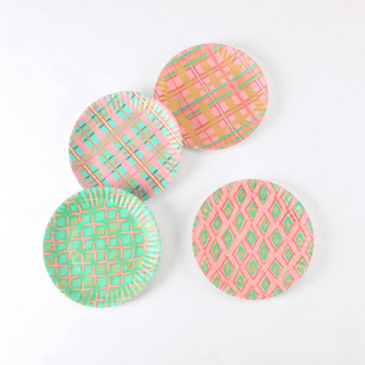 Diamond & Plaid Melamine Plate Set, Shop Sweet Lulu