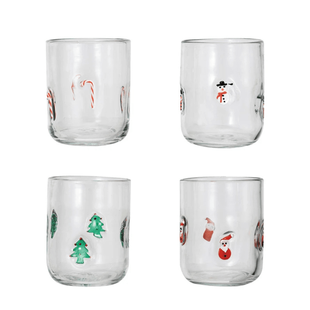16oz Drinking Glass w/ Embedded Holiday Icons - 4 Style Options. Shop Sweet Lulu