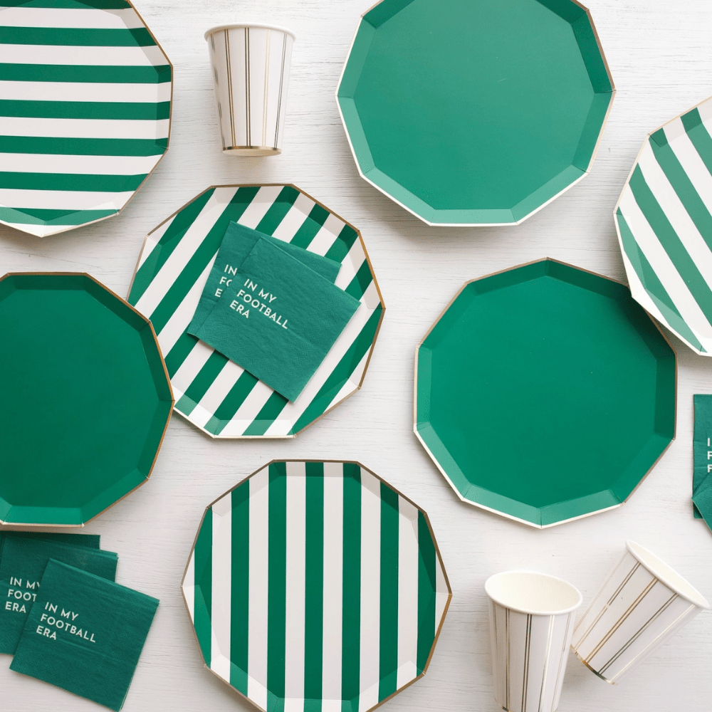 Emerald Green Signature Cabana Stripe Plates, Shop Sweet Lulu