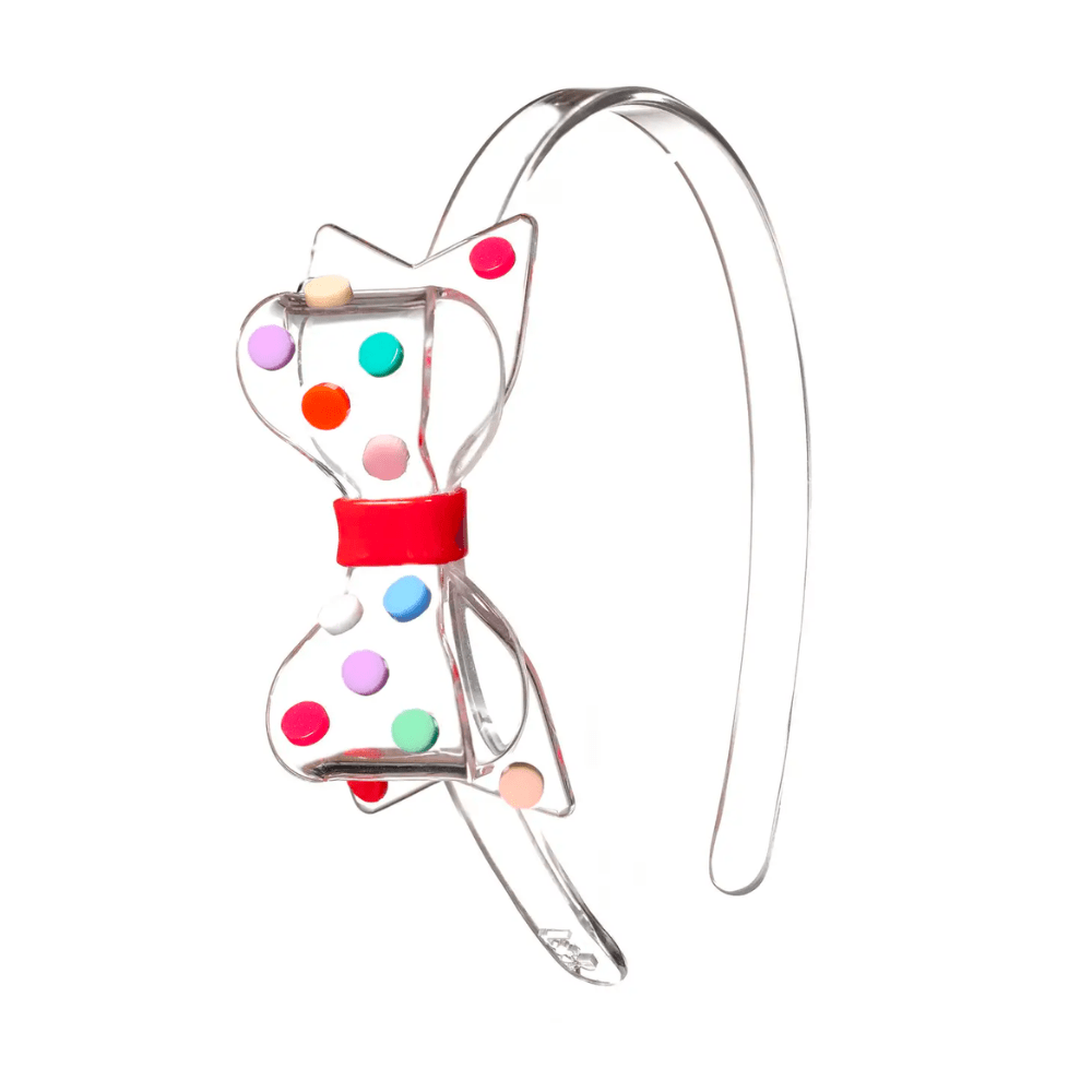 Fat Bow Colorful Dots Clear Headband - Shop Sweet Lulu