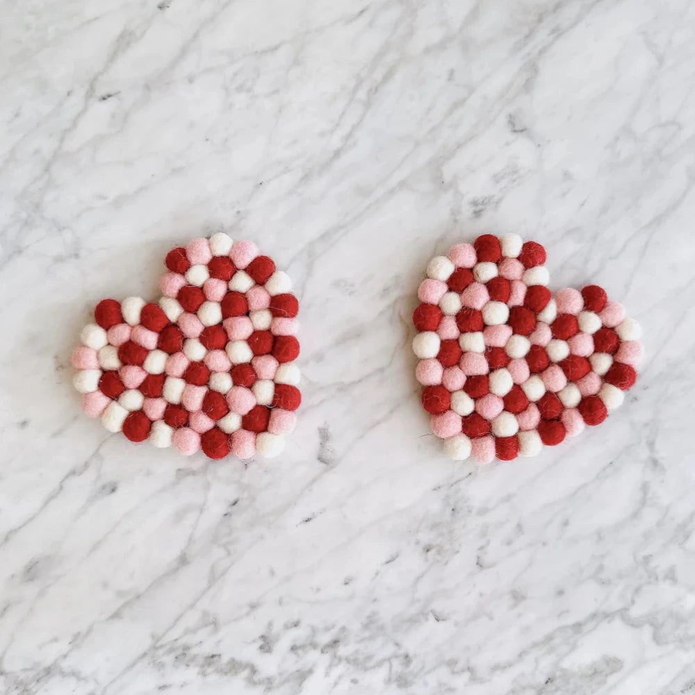 Felt Heart Coasters Set, Shop Sweet Lulu