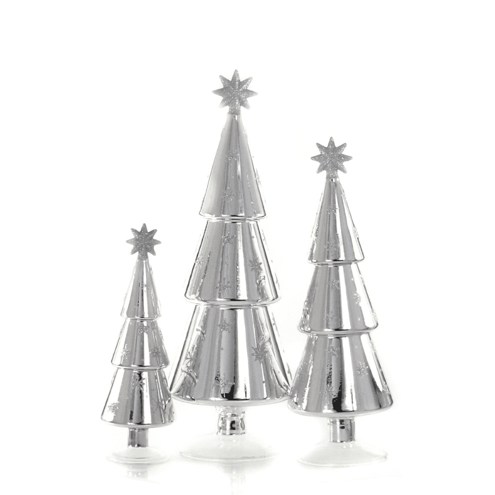 Festive Alpine Tree Set - Silver
