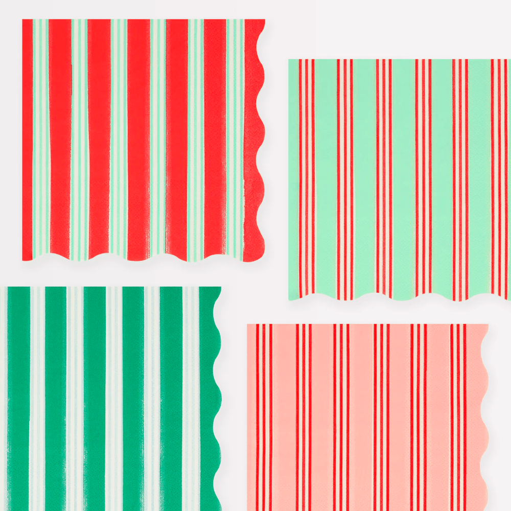 Meri Meri Festive Stripe Large Napkins, Shop Sweet Lulu