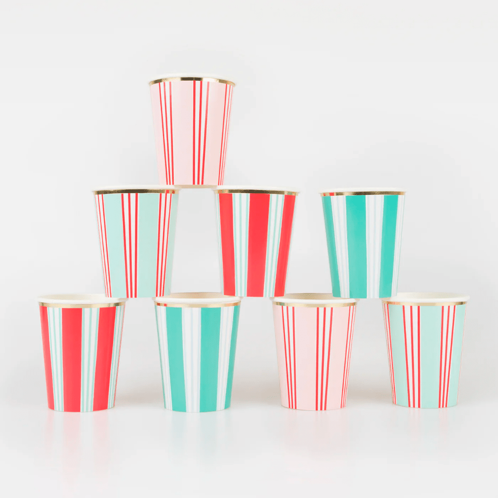 Meri Meri Festive Stripe Cups, Shop Sweet Lulu