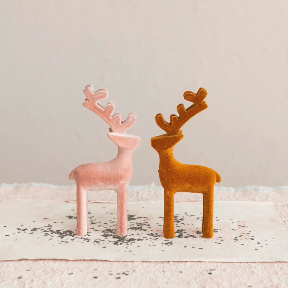 Flocked Plastic Reindeer, 2 Colors, Shop Sweet Lulu