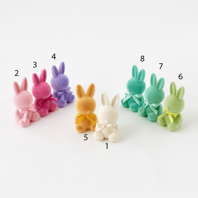 Flocked Sitting Bunny, Small - 8 Color Options, Shop Sweet Lulu