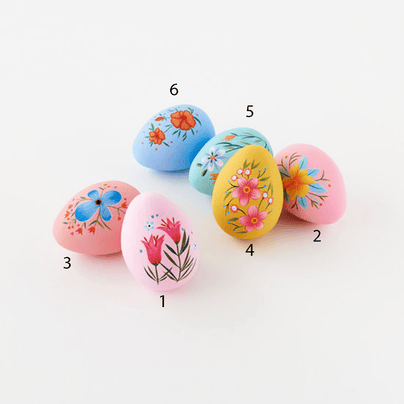 Floral Papermache Easter Egg, Large - 6 Color Options