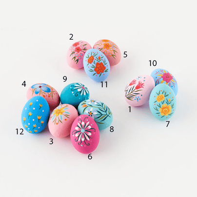Floral Papermache Easter Egg, Small - 12 Color Options