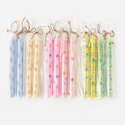Floral Taper Candle - 6 Color Options, Shop Sweet Lulu