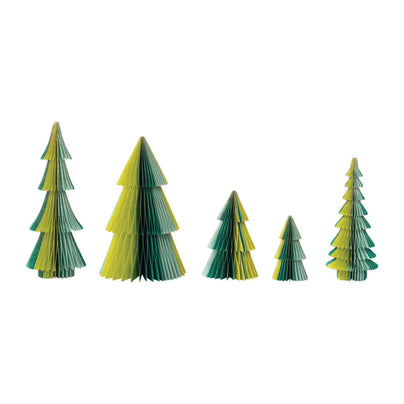 Folding Honeycomb Trees - Set of 5