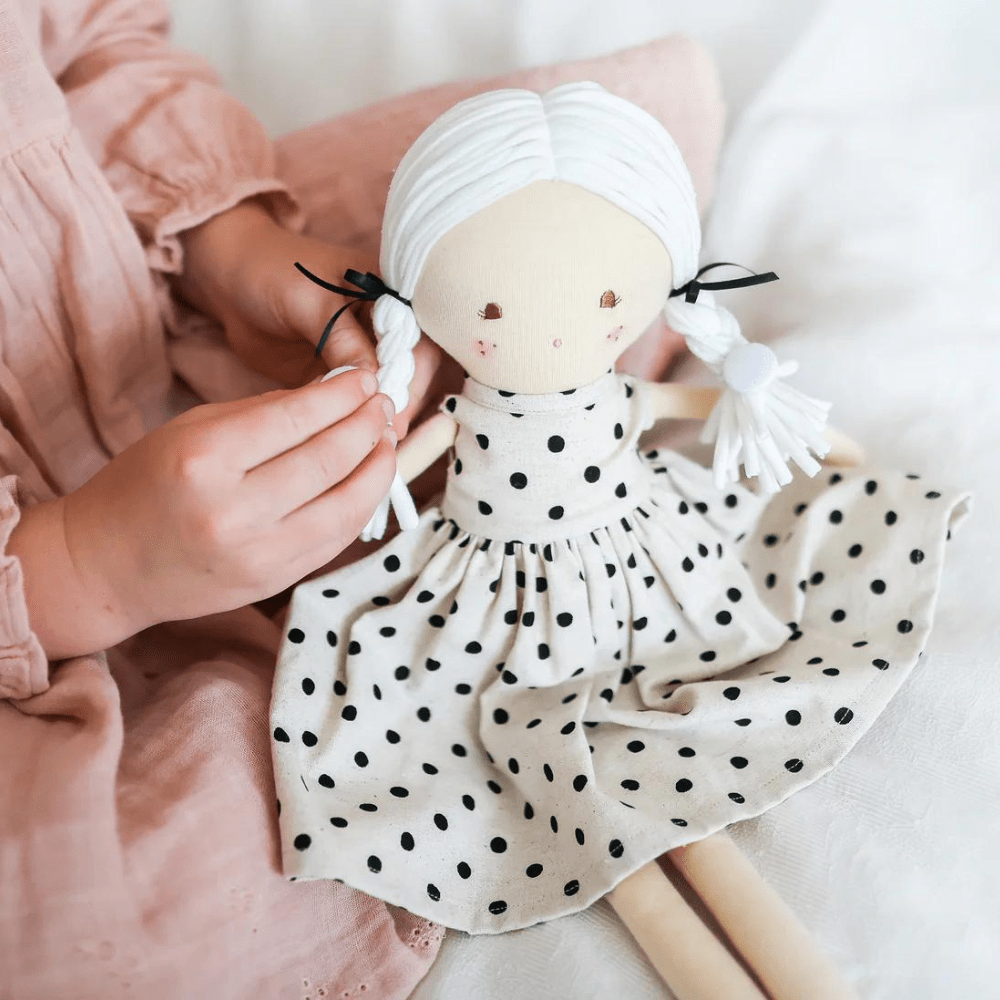 Frankie Doll - Black Linen Spot, Shop Sweet Lulu