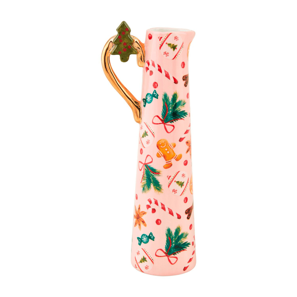 Christmas Bud Vases - Pink w/ Gingerbread, Shop Sweet Lulu