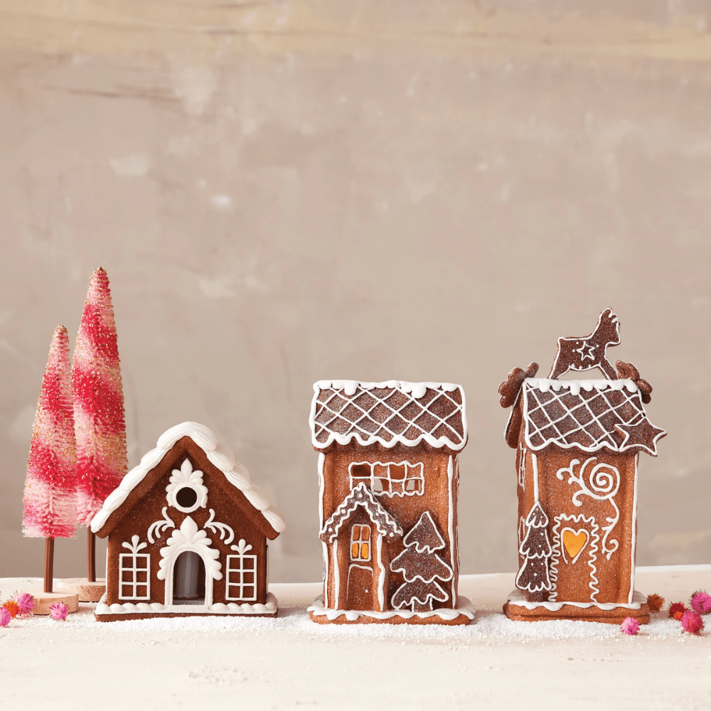 Gingerbread House Display w/ LED Light - 3 Style Options