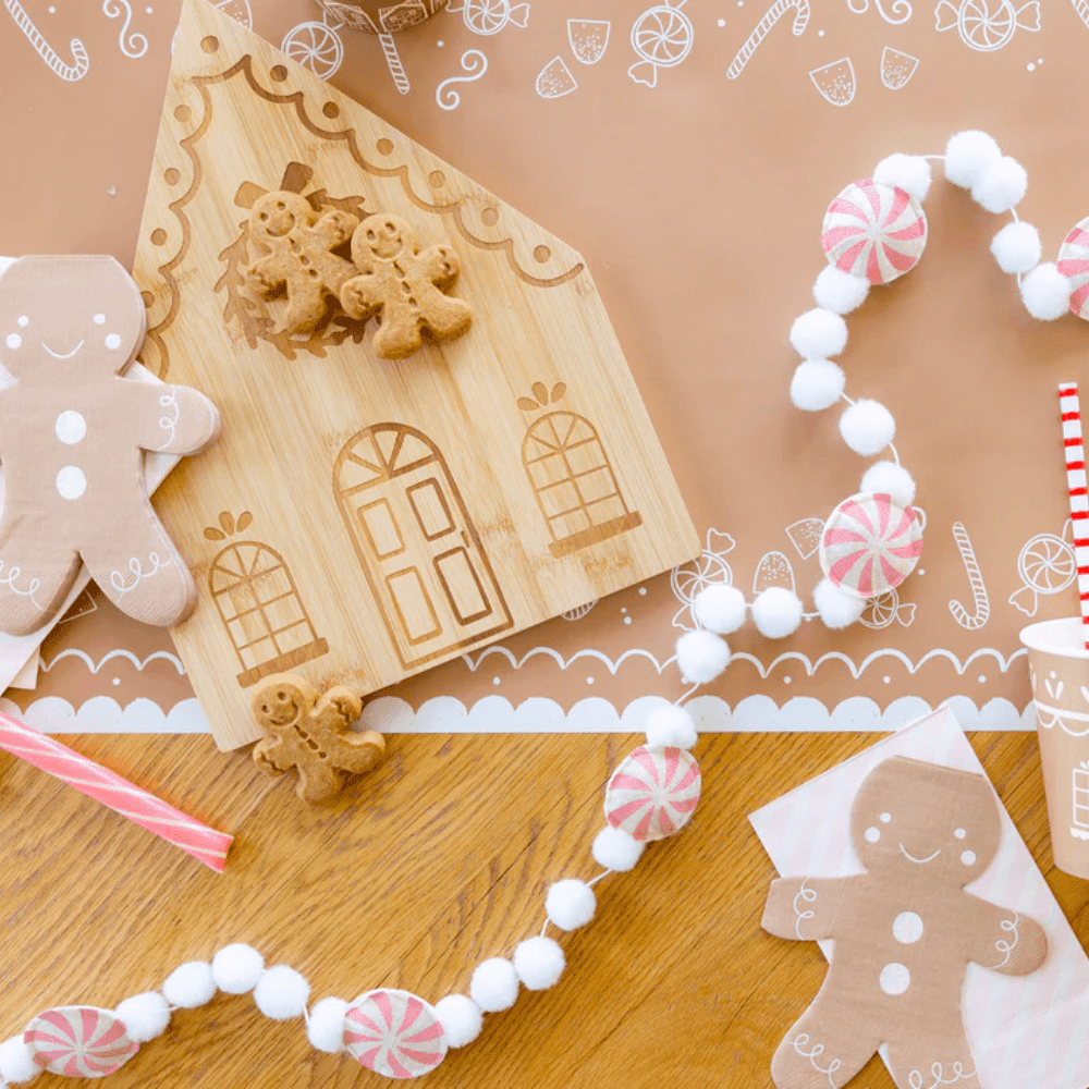 Gingerbread Pink Stripe Guest Napkins