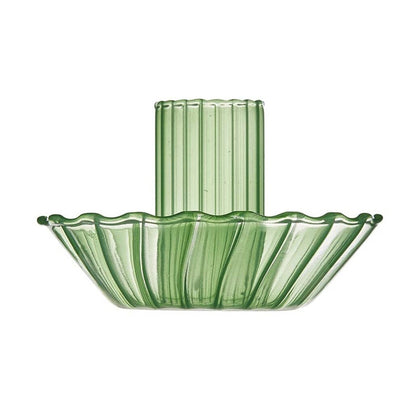 Glass Candle Holder, Green