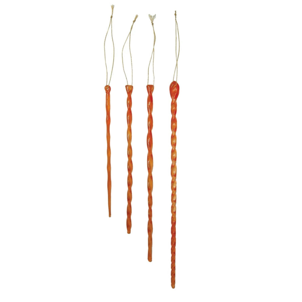 Glass Icicle Ornaments - Orange, Shop Sweet Lulu