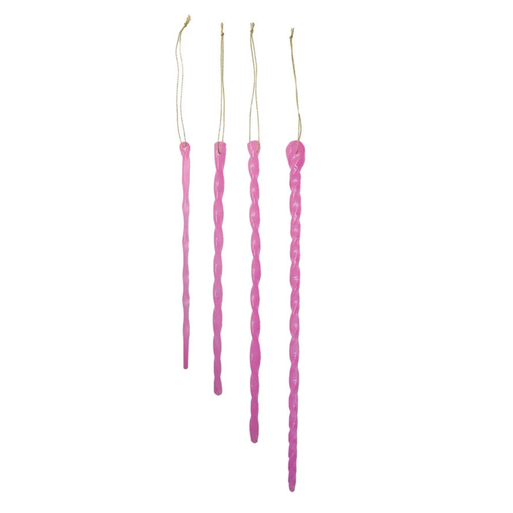Glass Icicle Ornaments - Pink, Shop Sweet Lulu