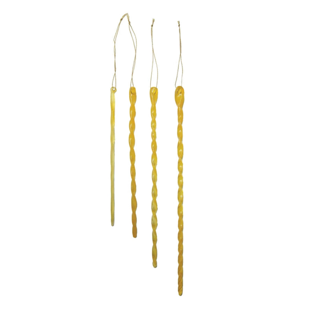 Glass Icicle Ornaments - Yellow, Shop Sweet Lulu