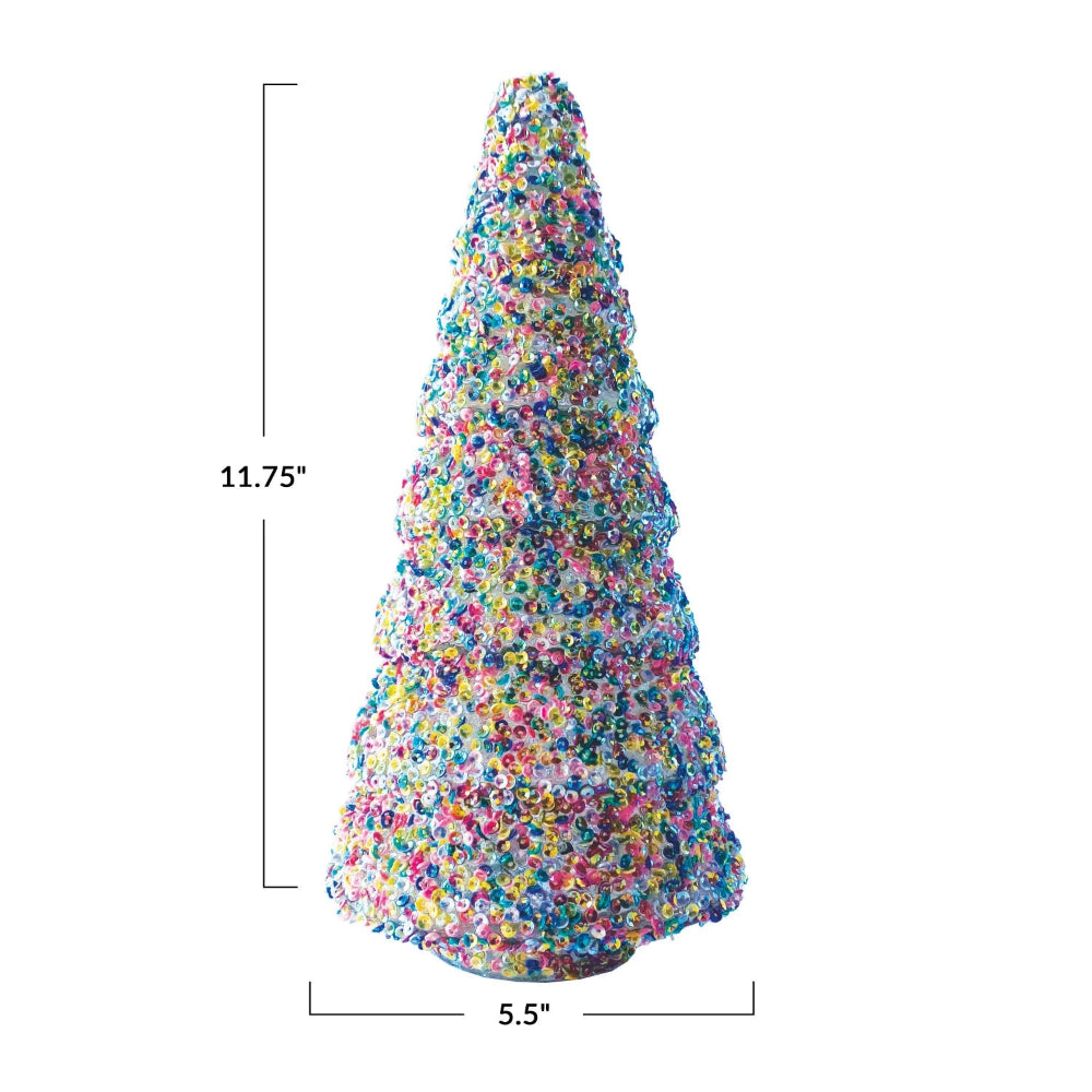 Recycled Glass Tree with Sequins - Large