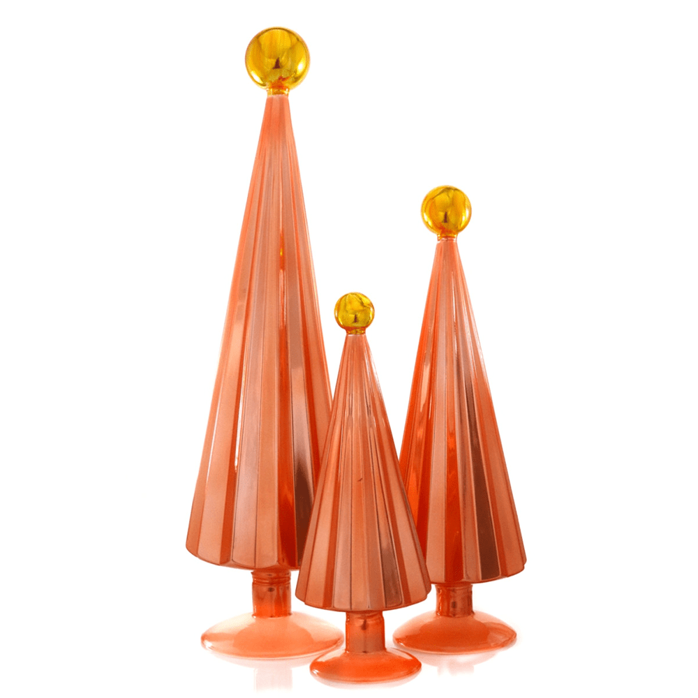 Glass Pleated Tree Set - Amber, Shop Sweet Lulu