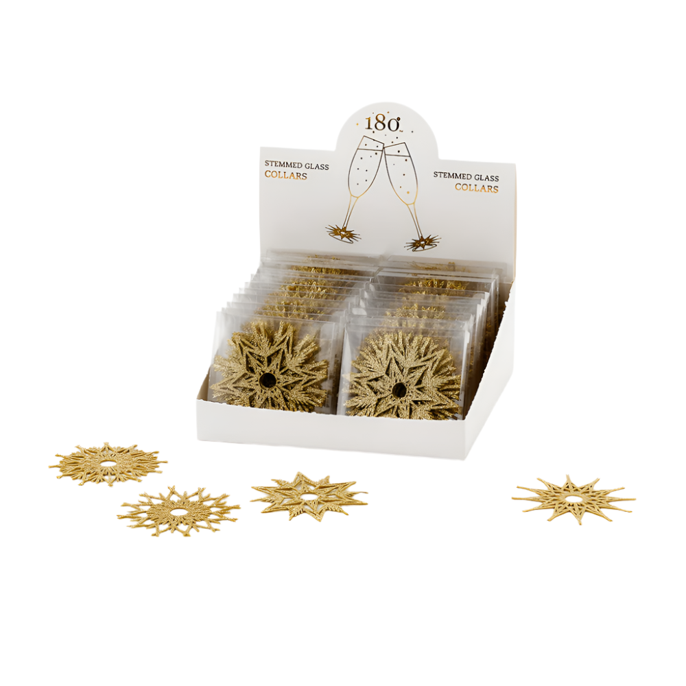 Glitter Snowflake Stemmed Glassware Collar Set, Shop Sweet Lulu