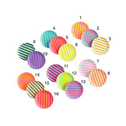 Glitterville Melamine Stripe Dessert Plate - 16 Color Options