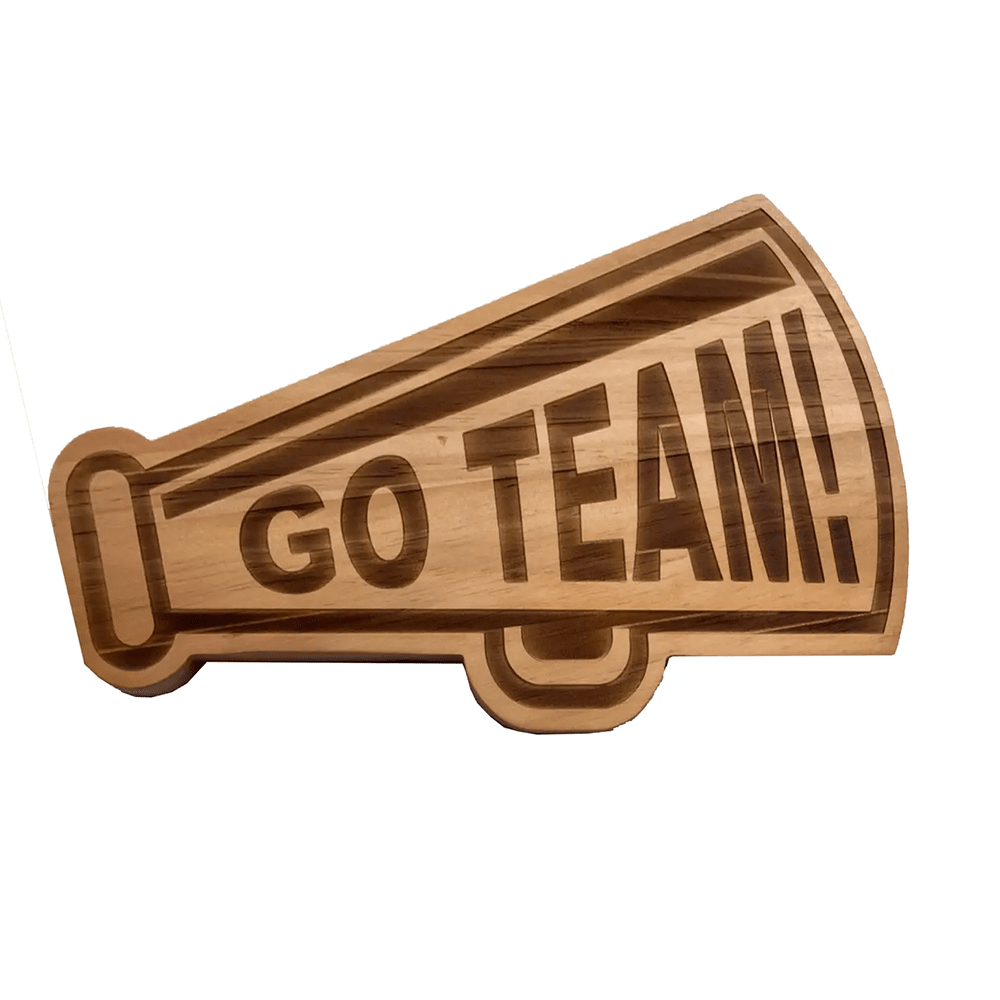 Go Team Megaphone Wood Cheese Board, Shop Sweet Lulu