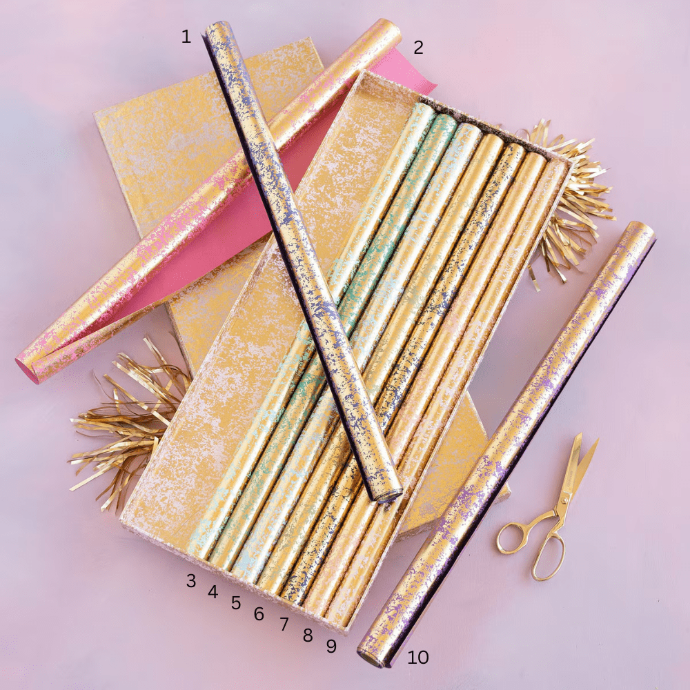 Gold Leaf Wrapping Paper - 10 Color Options