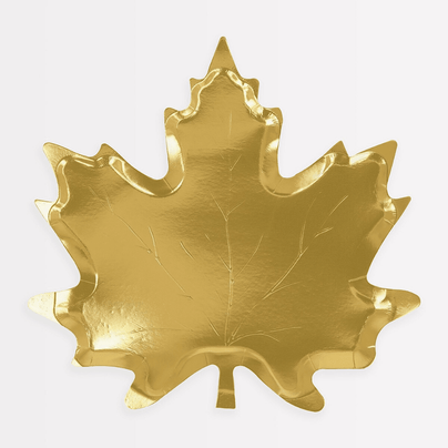 Meri Meri Gold Maple Leaf Plates, Shop Sweet Lulu